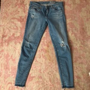 AG Skinny ankle jeans in light blue denim